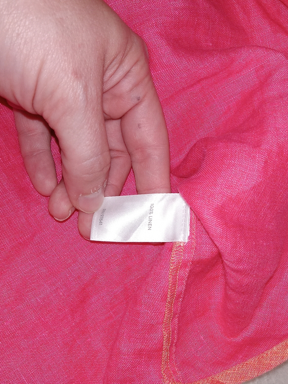 J Jill Love Linen Top XL Coral Pink Orange Button Front Lagenlook Coastal Resort - Picture 7 of 10